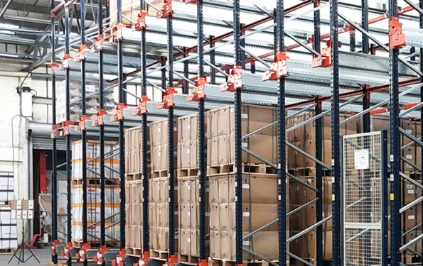 Pallet Shuttle Racking and gated entrance